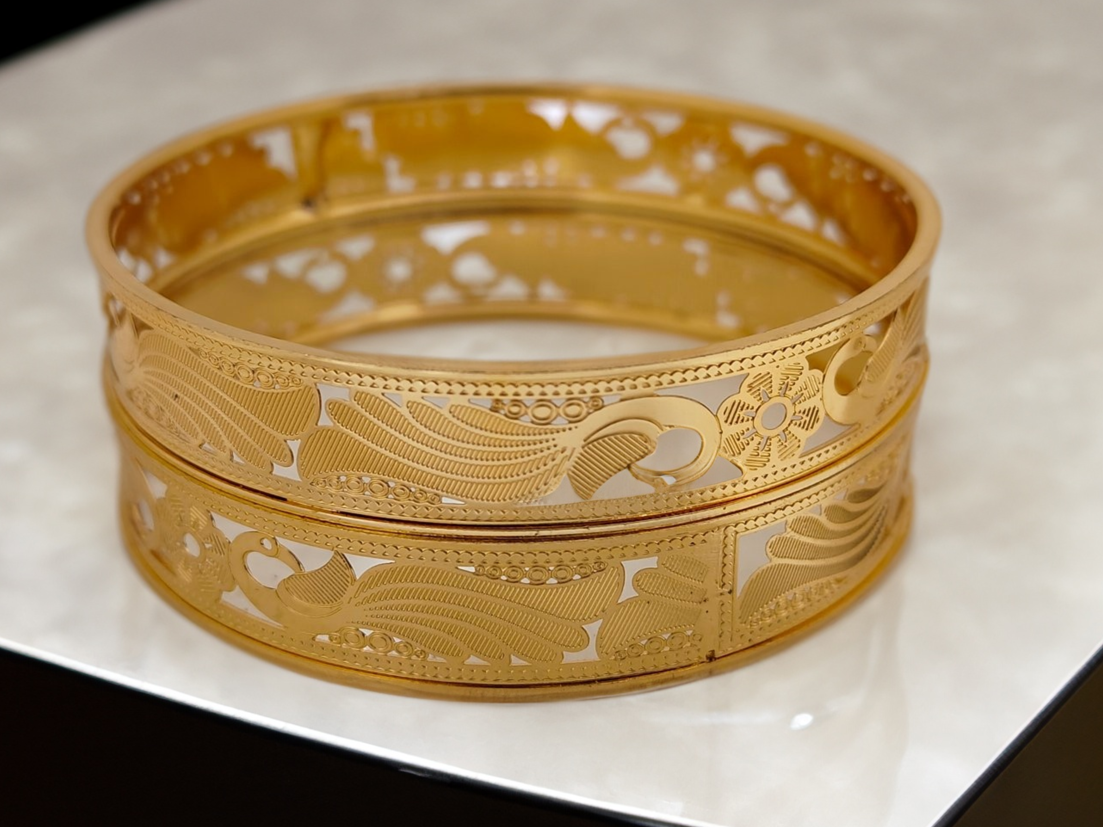 Jewels Kafe Gold Plated Bangle Set of 2