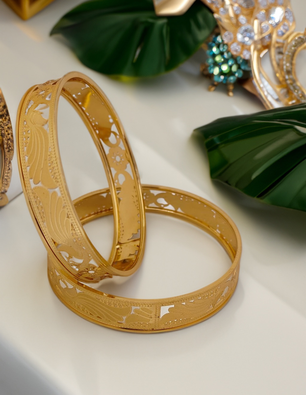 Jewels Kafe Gold Plated Bangle Set of 2