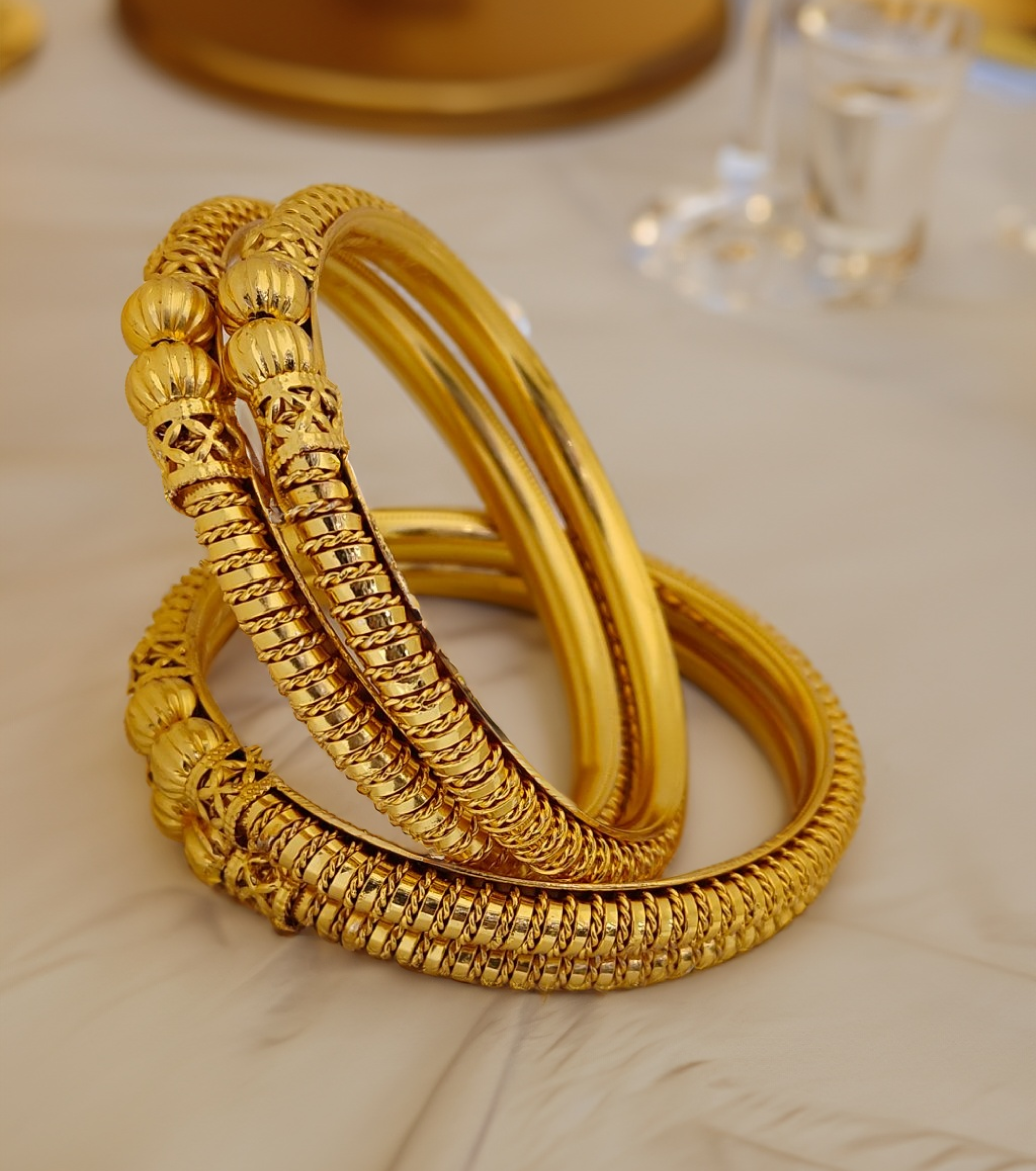 Jewels Kafe Gold Plated Bangle Set (Pack of 4)