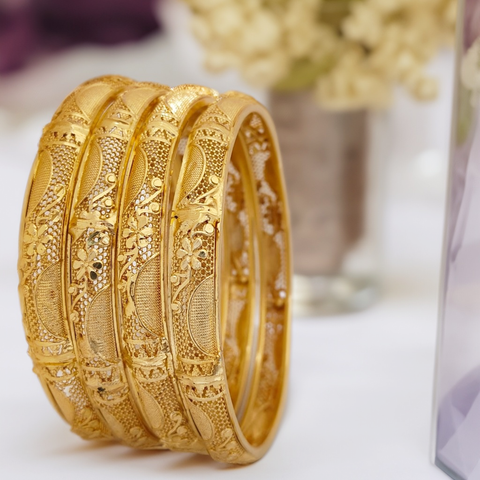 Jewels Kafe Gold Plated Bangle Set (Pack of 4) Jewels Kafe