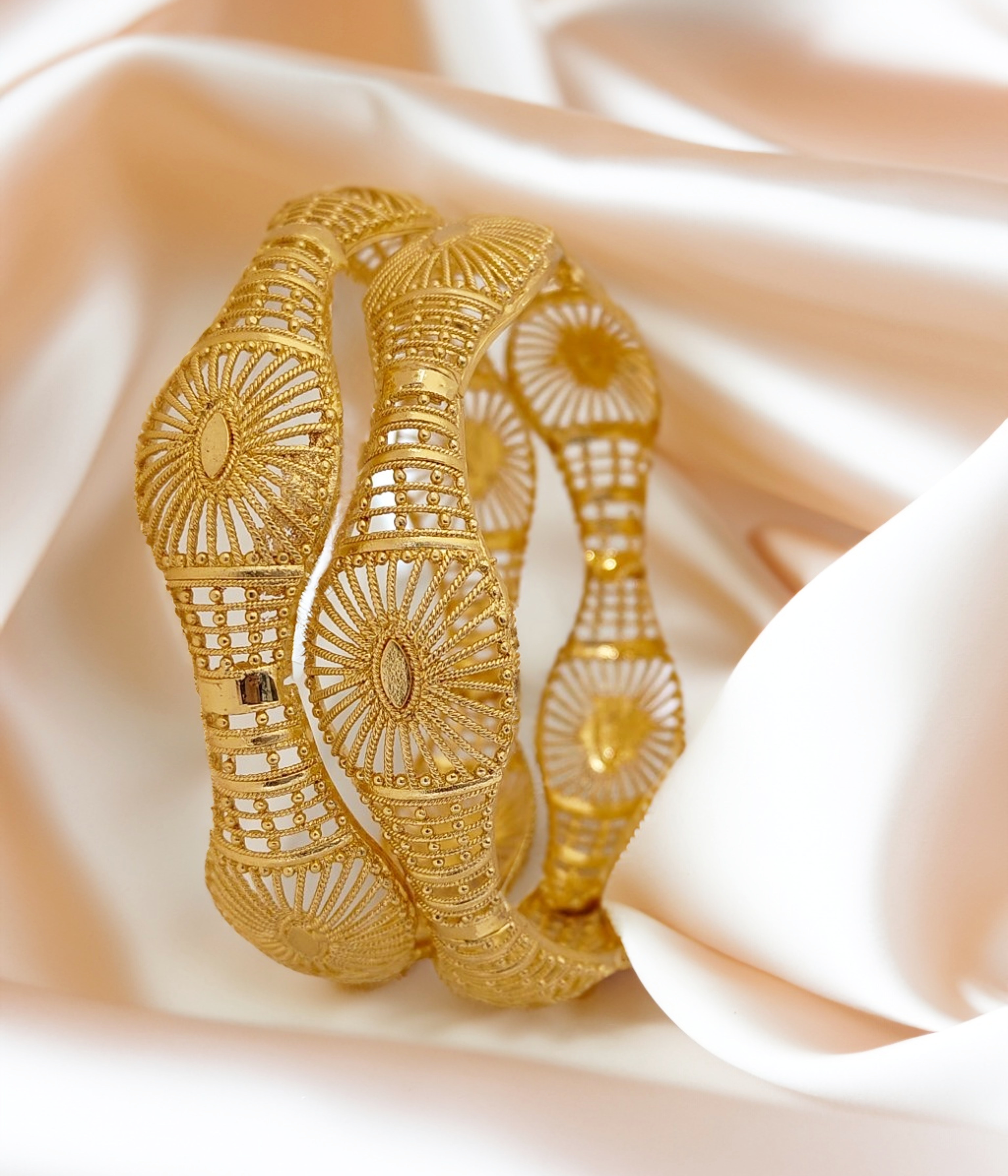 Jewels Kafe Gold Plated Bangle Set 2.8