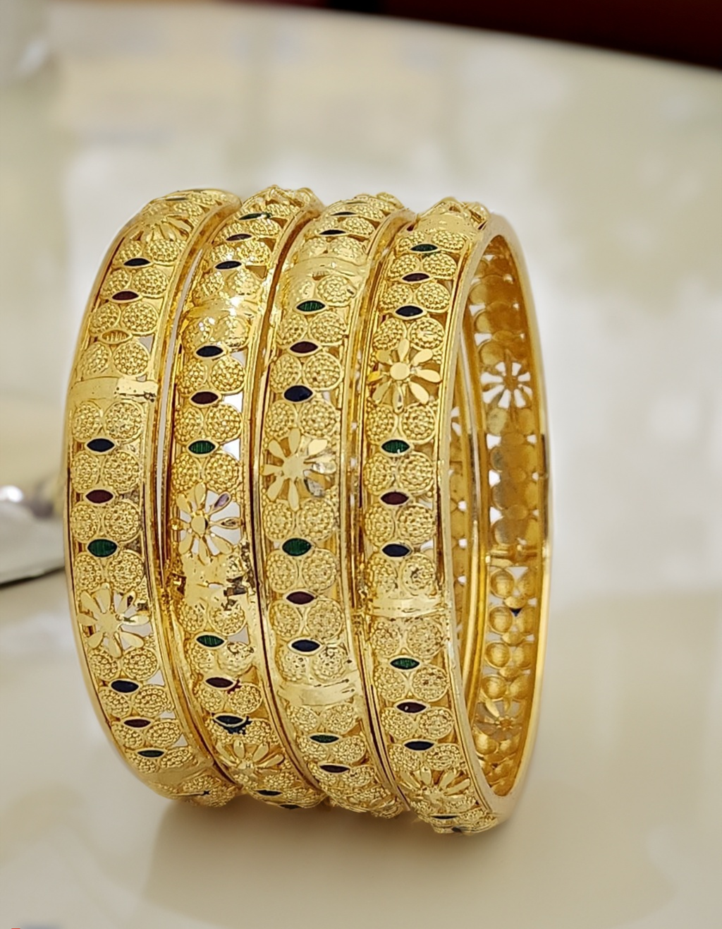 Jewels Kafe Gold Plated Bangle Set (Pack of 4)