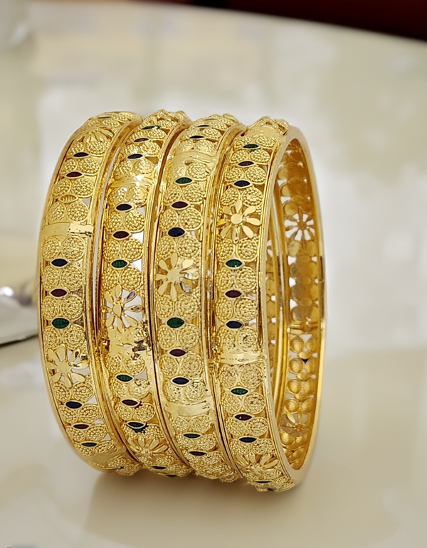 Jewels Kafe Gold Plated Bangle Set (Pack of 4)