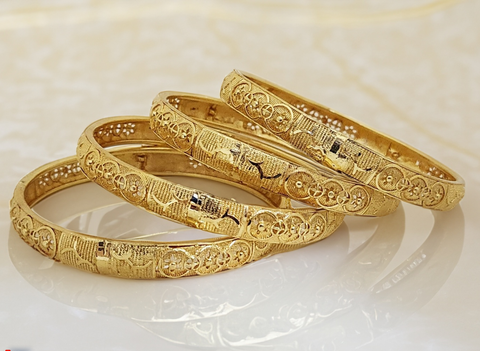 Jewels Kafe Gold Plated Bangle Set (Pack of 4)