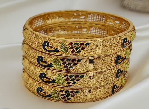 Jewels Kafe Gold Plated Bangle Set (Pack of 4)