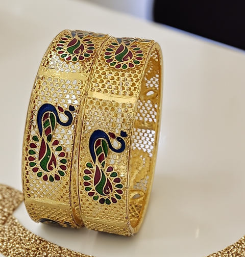 Jewels Kafe Gold Plated Bangle Set 2.8