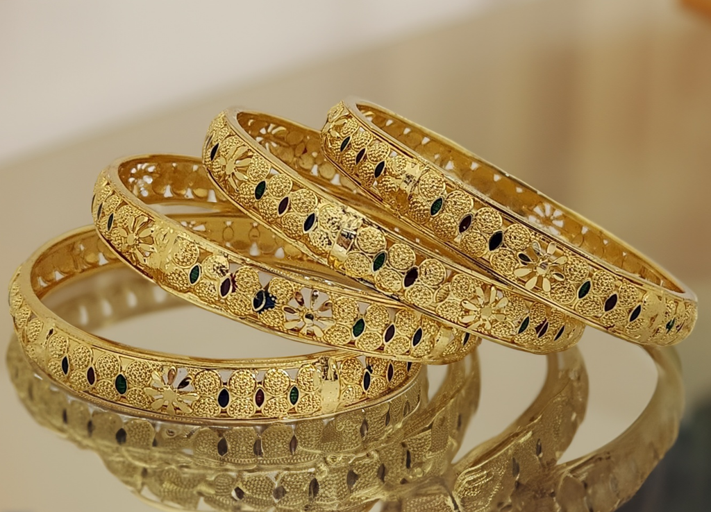 Jewels Kafe Gold Plated Bangle Set (Pack of 4)