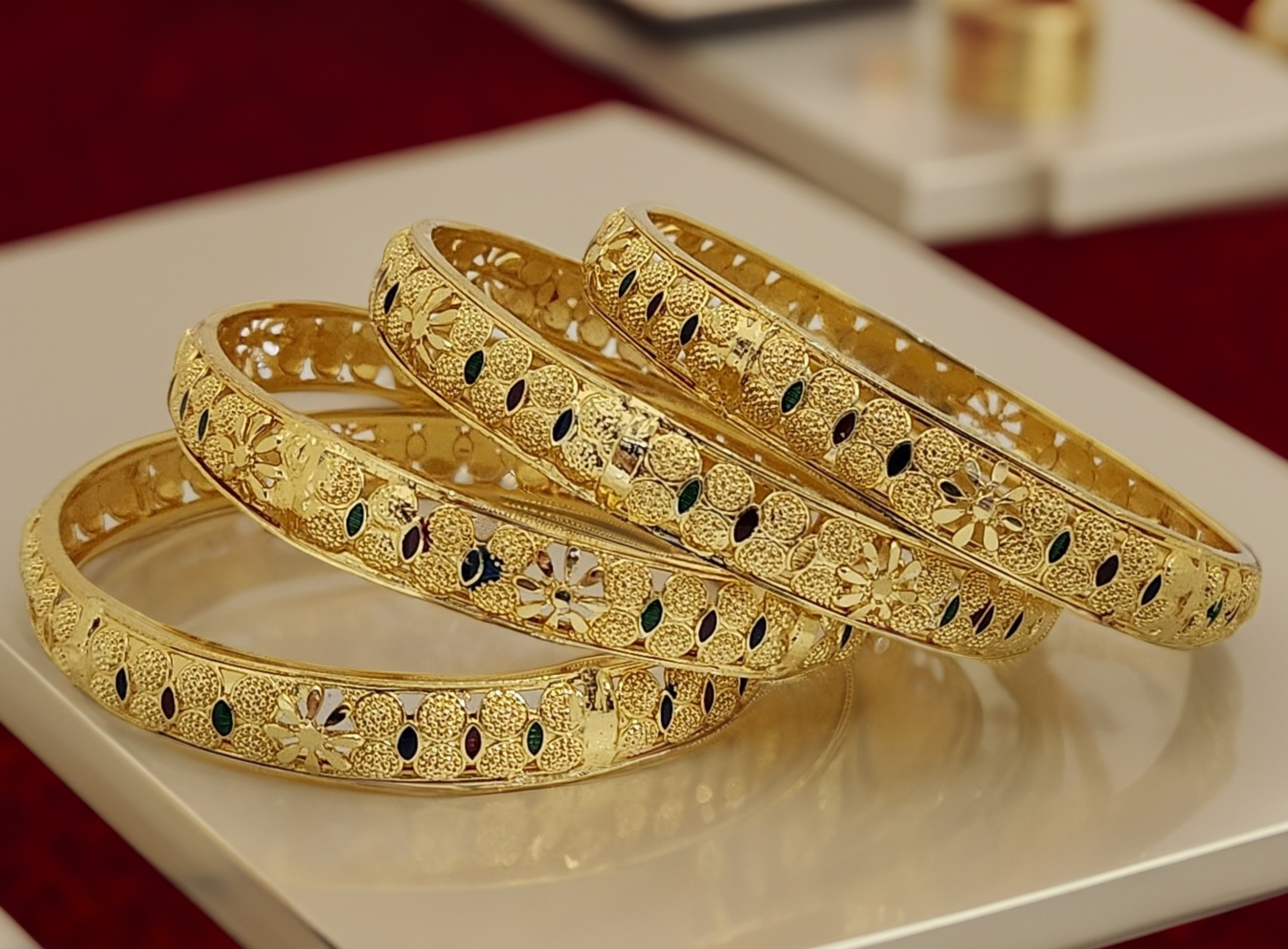 Jewels Kafe Gold Plated Bangle Set (Pack of 4)
