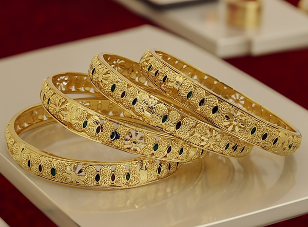 Jewels Kafe Gold Plated Bangle Set (Pack of 4)