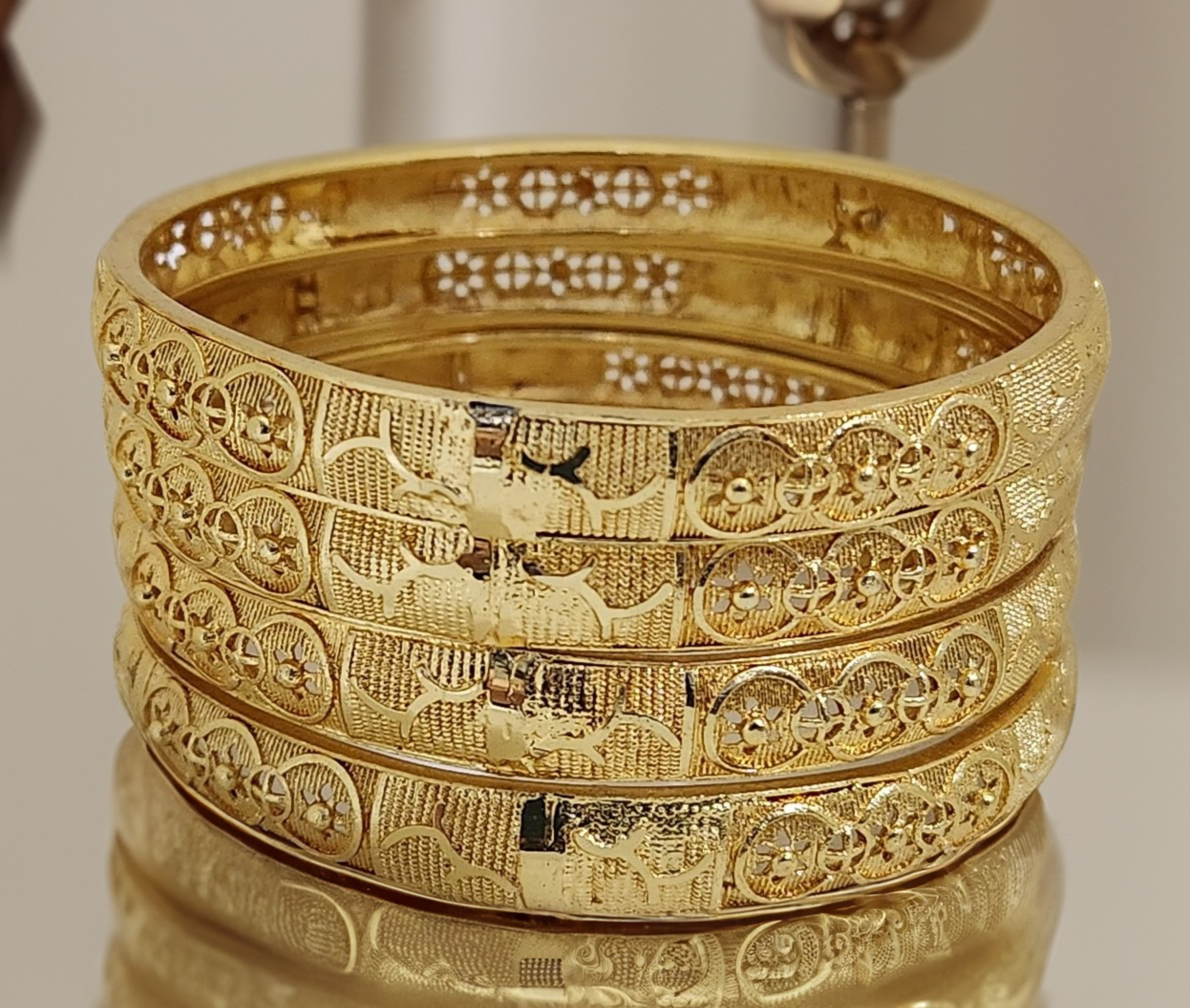 Jewels Kafe Gold Plated Bangle Set (Pack of 4) 2.8