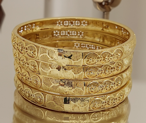 Jewels Kafe Gold Plated Bangle Set (Pack of 4) 2.8