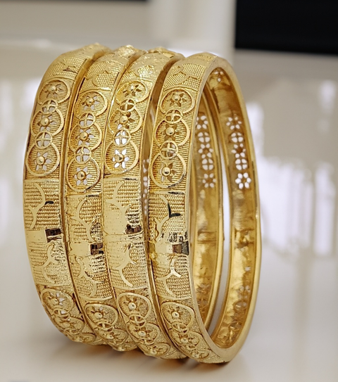 Jewels Kafe Gold Plated Bangle Set (Pack of 4)