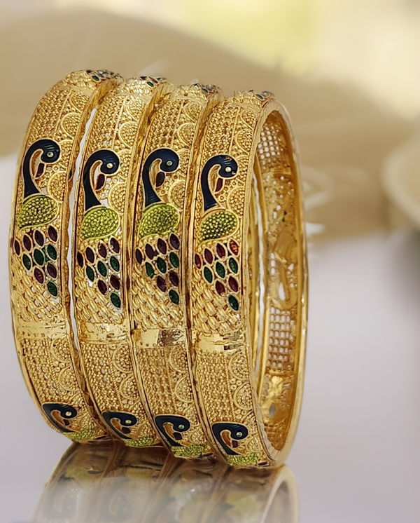 Jewels Kafe Gold Plated Bangle Set (Pack of 4) 2.8