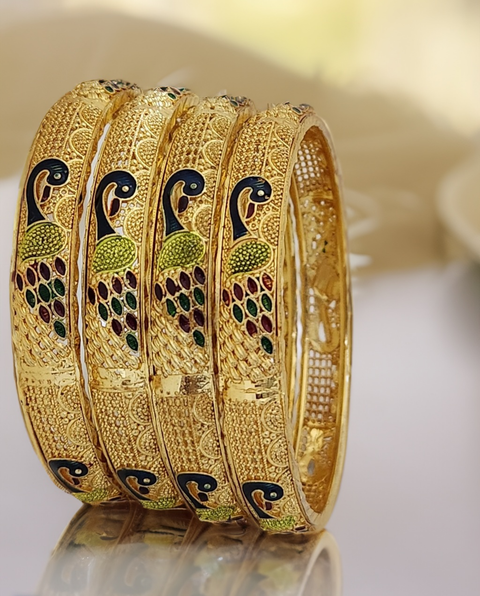 Jewels Kafe Gold Plated Bangle Set (Pack of 4) 2.8