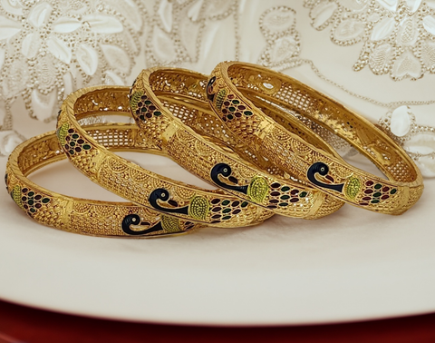 Jewels Kafe Gold Plated Bangle Set (Pack of 4)