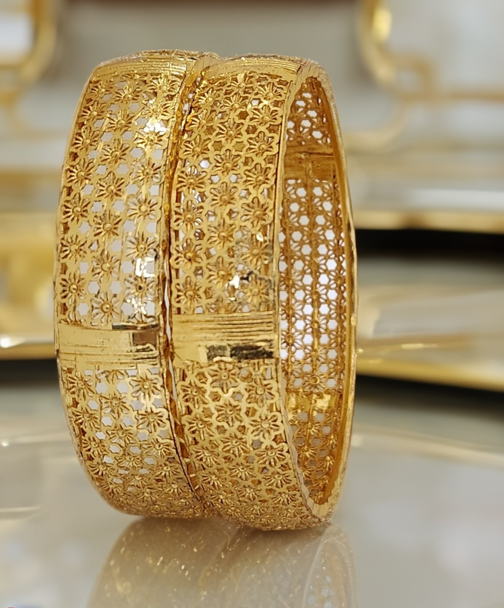 Jewels Kafe Gold Plated Bangle Set