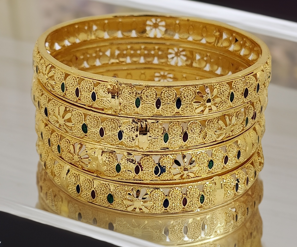 Jewels Kafe Gold Plated Bangle Set (Pack of 4)