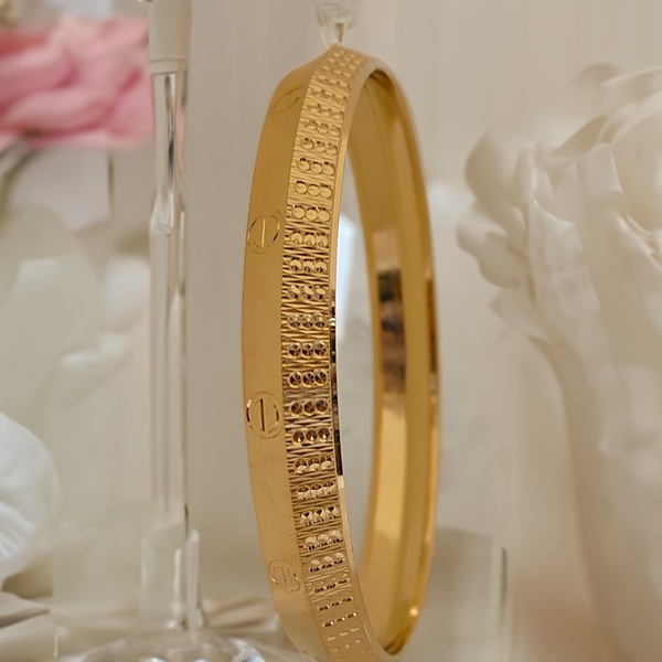 Jewels Kafe One Gram Gold Plated Mens Kada