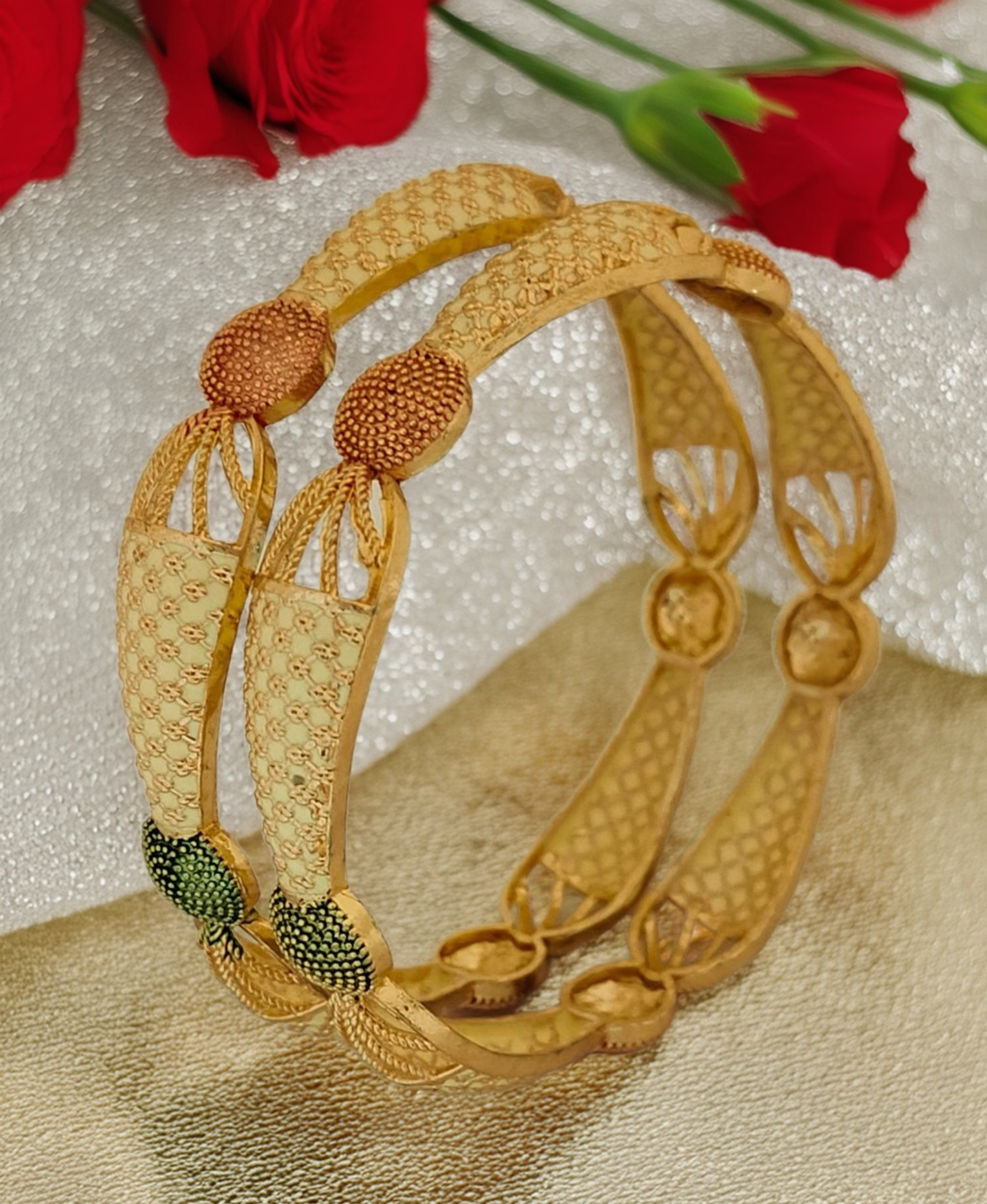 Jewels Kafe Gold Plated Bangle Set (Pack of 2)