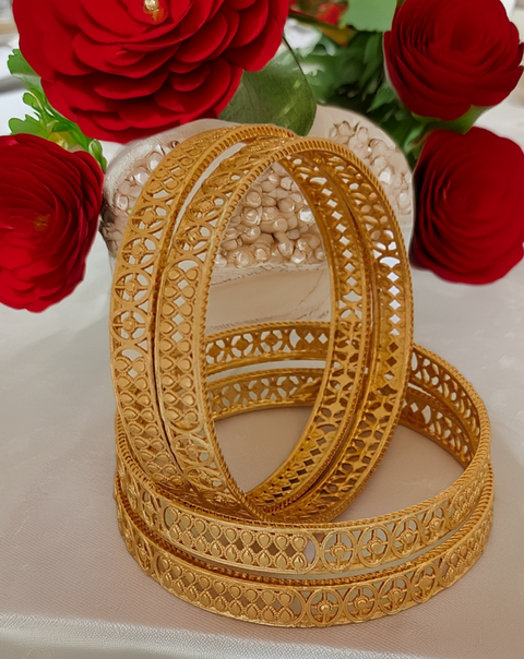Jewels Kafe Gold Plated Bangle Set of 4 Jewels Kafe