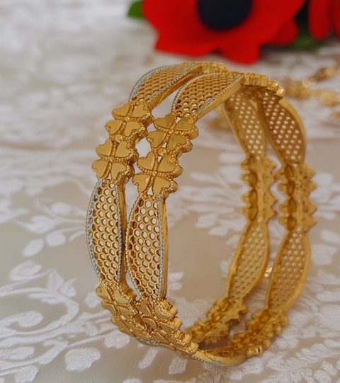 Jewels Kafe Gold Plated Bangle Set (Pack of 2) Jewels Kafe