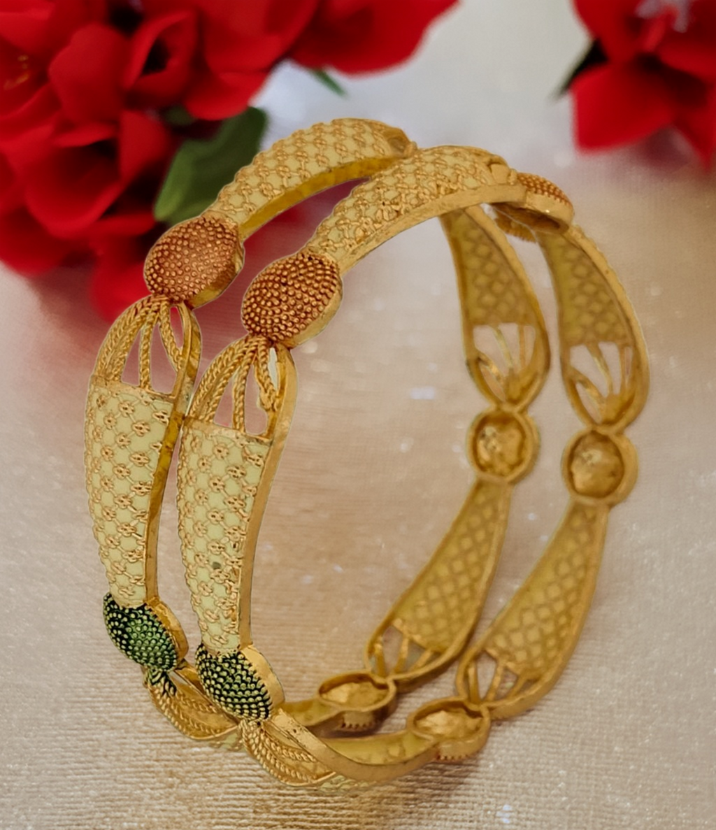 Jewels Kafe Gold Plated Bangle Set (Pack of 2)