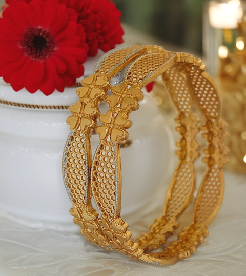 Jewels Kafe Gold Plated Bangle Set (Pack of 2) Jewels Kafe