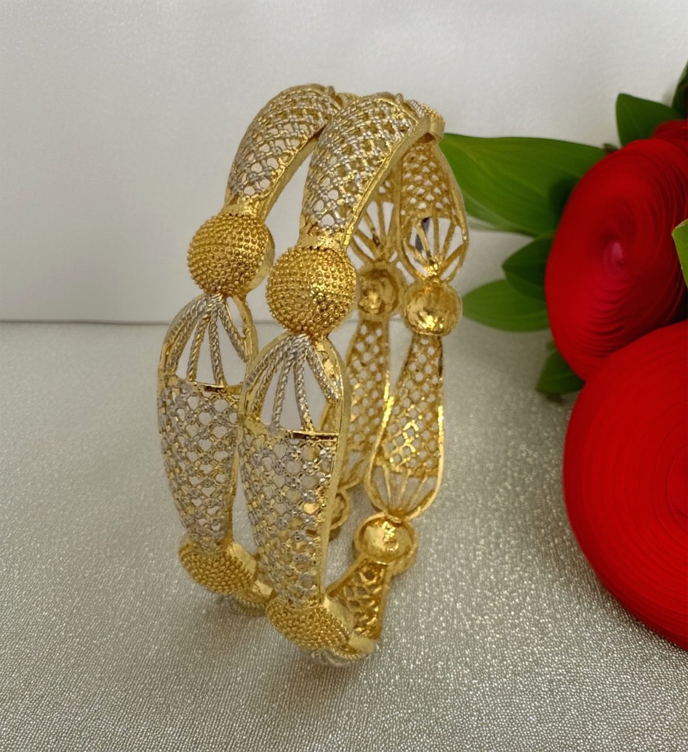 Jewels Kafe Gold Plated Bangle Set of 2 Secondary image