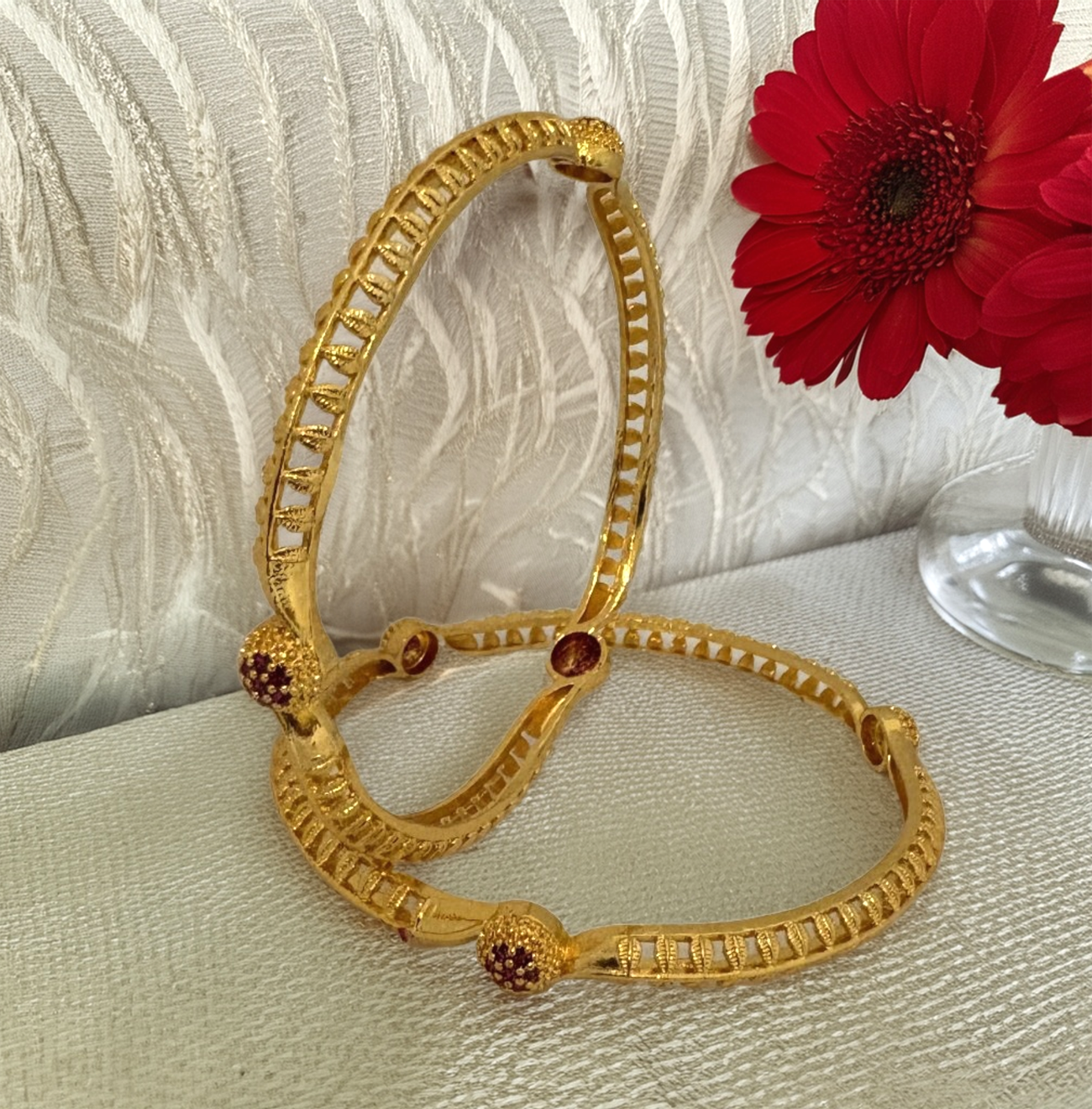 Jewels Kafe Gold Plated Bangle Set of 2 Secondary image