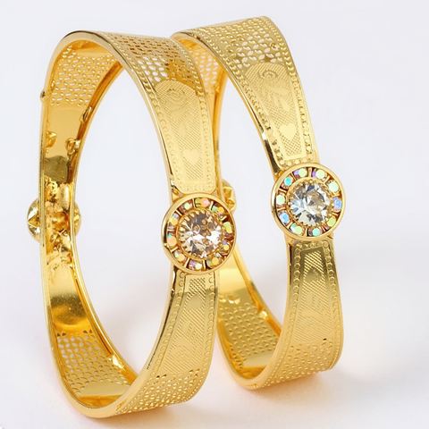 Jewels Kafe Gold Plated Bangle Set of 2