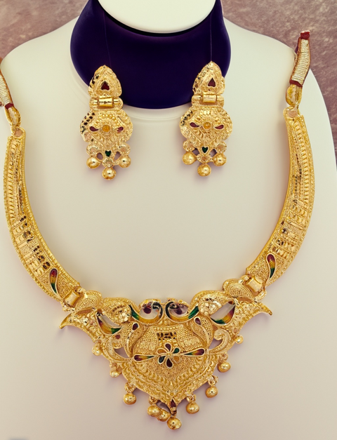 Jewels Kafe One Gram Gold Plated Necklace Set Jewels Kafe