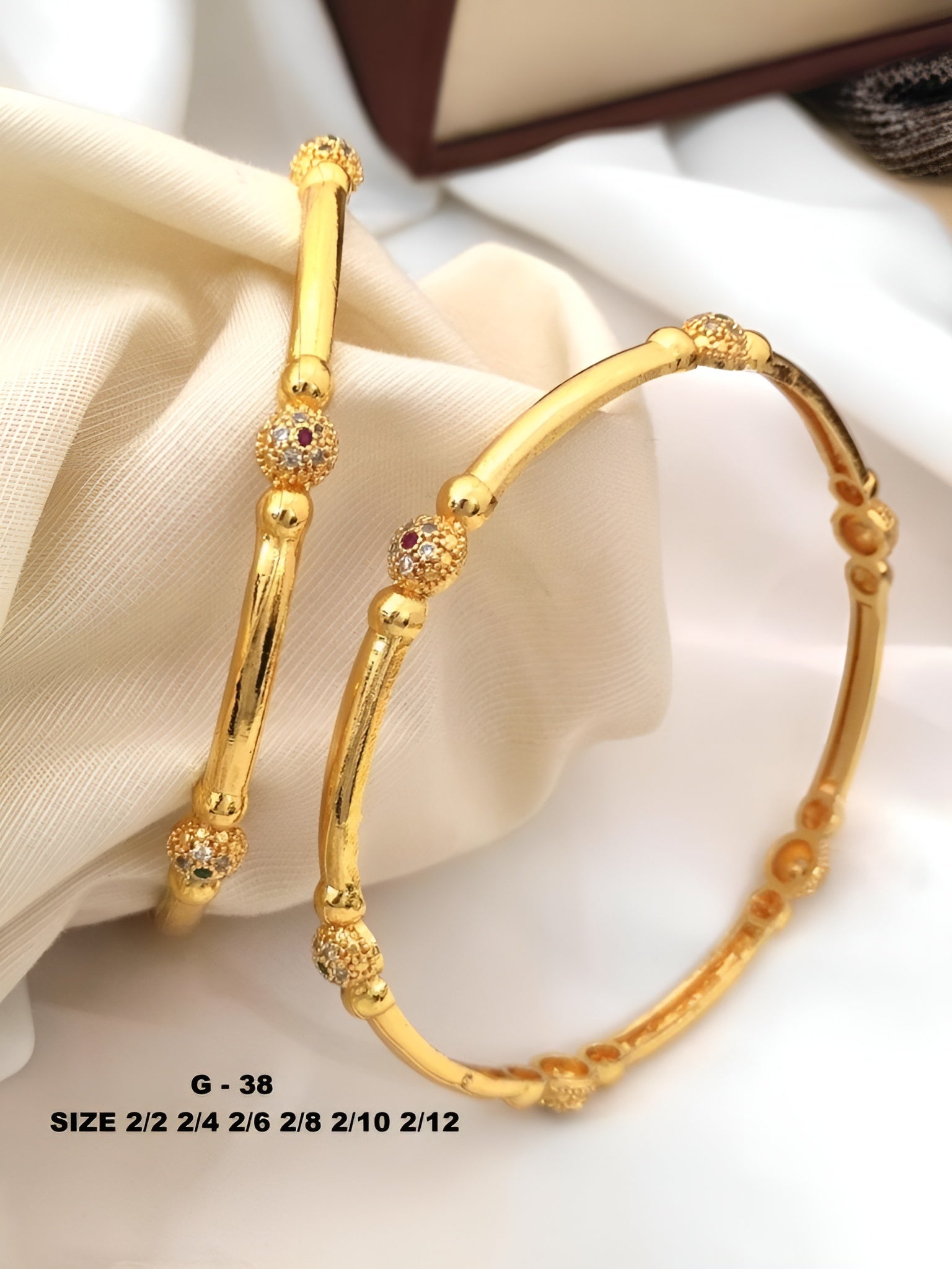 Jewels Kafe Gold Plated Bangle Set of 2 2.12 Main image