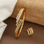 Jewels Kafe Anti-Tarnish Golden Adjustable Free Size Women’s Bracelet/Kada & Ring Combo