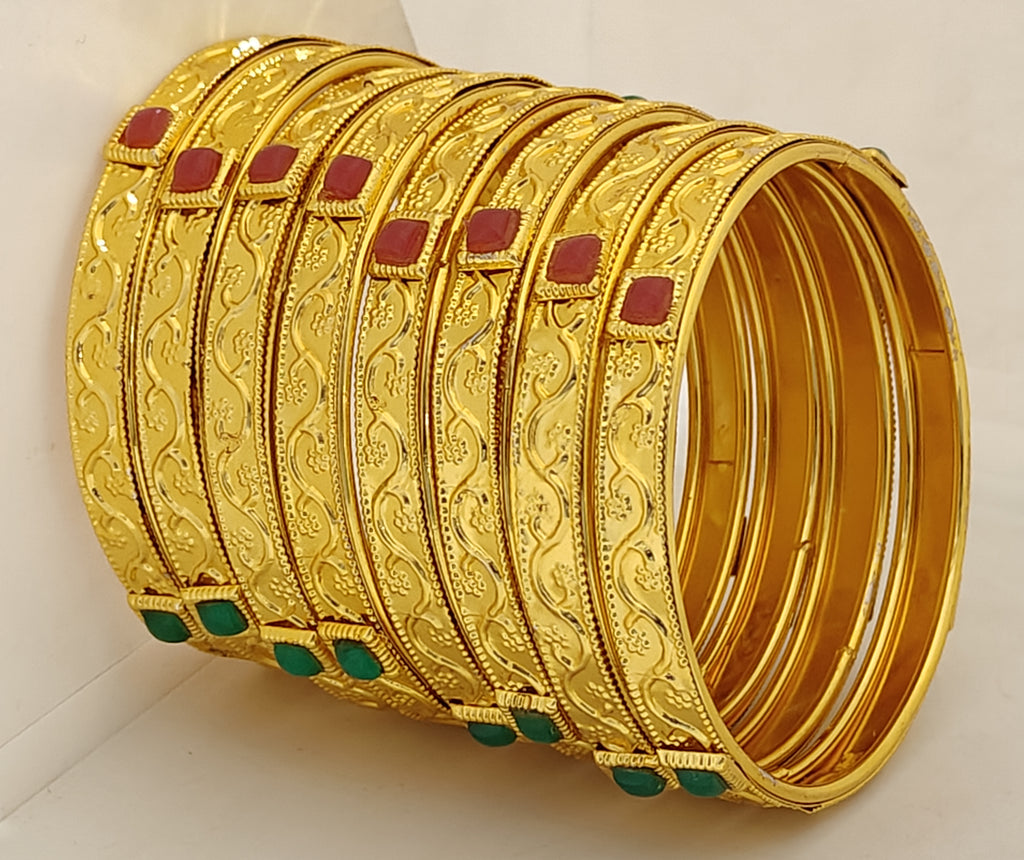 Jewels Kafe Gold Plated Bangle Set (Pack of 8)