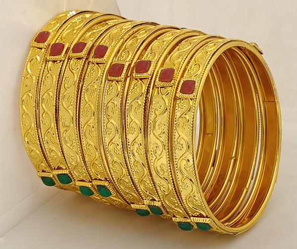 Jewels Kafe Gold Plated Bangle Set (Pack of 8)