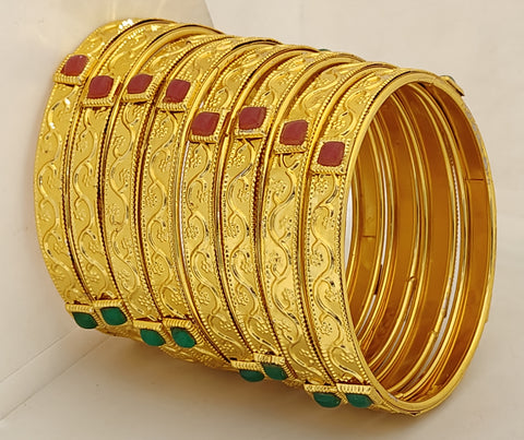Jewels Kafe Gold Plated Bangle Set (Pack of 8)
