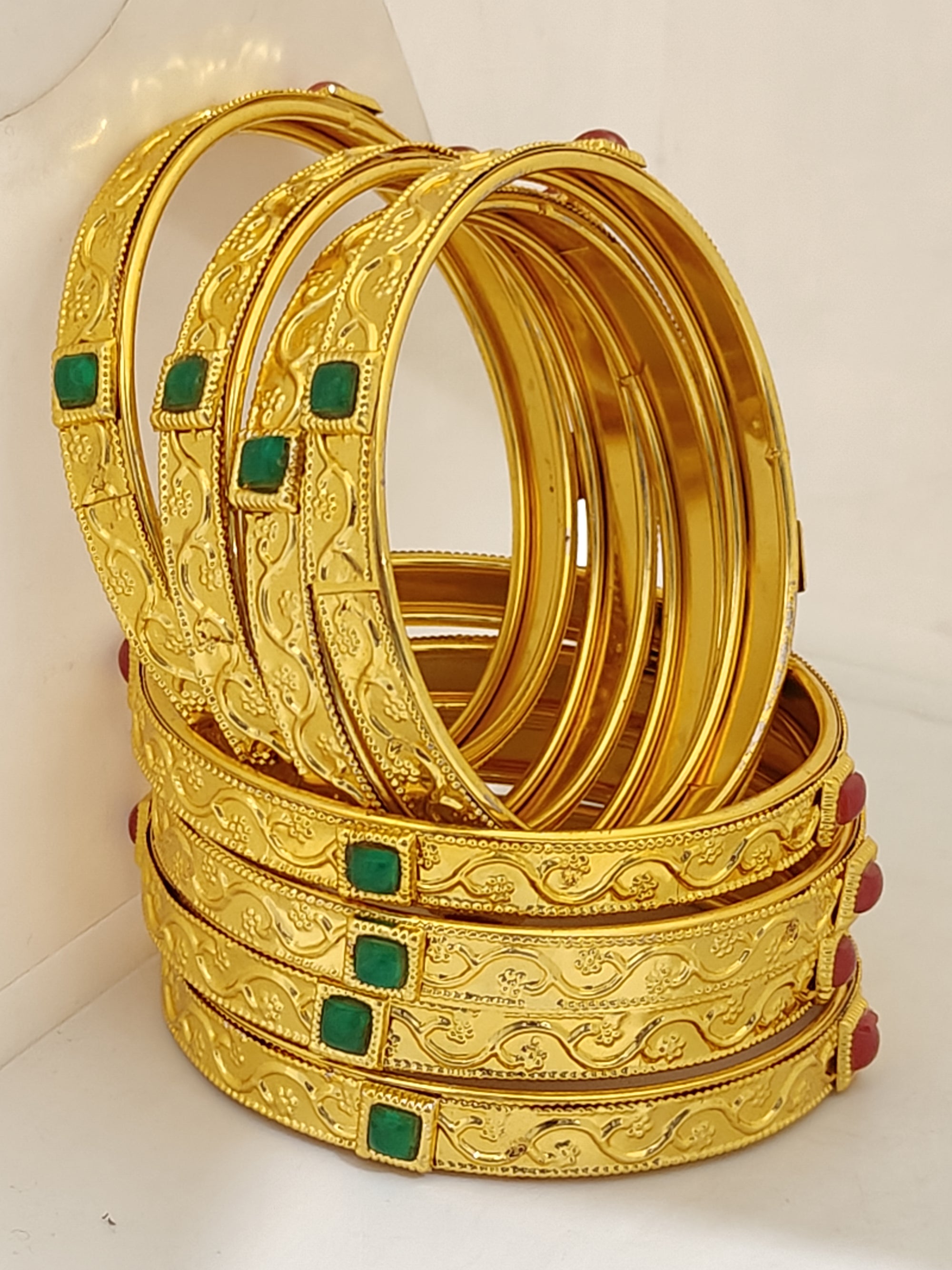 Jewels Kafe Gold Plated Bangle Set (Pack of 8) 2.8