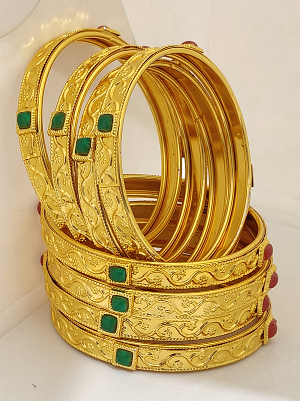 Jewels Kafe Gold Plated Bangle Set (Pack of 8) 2.8