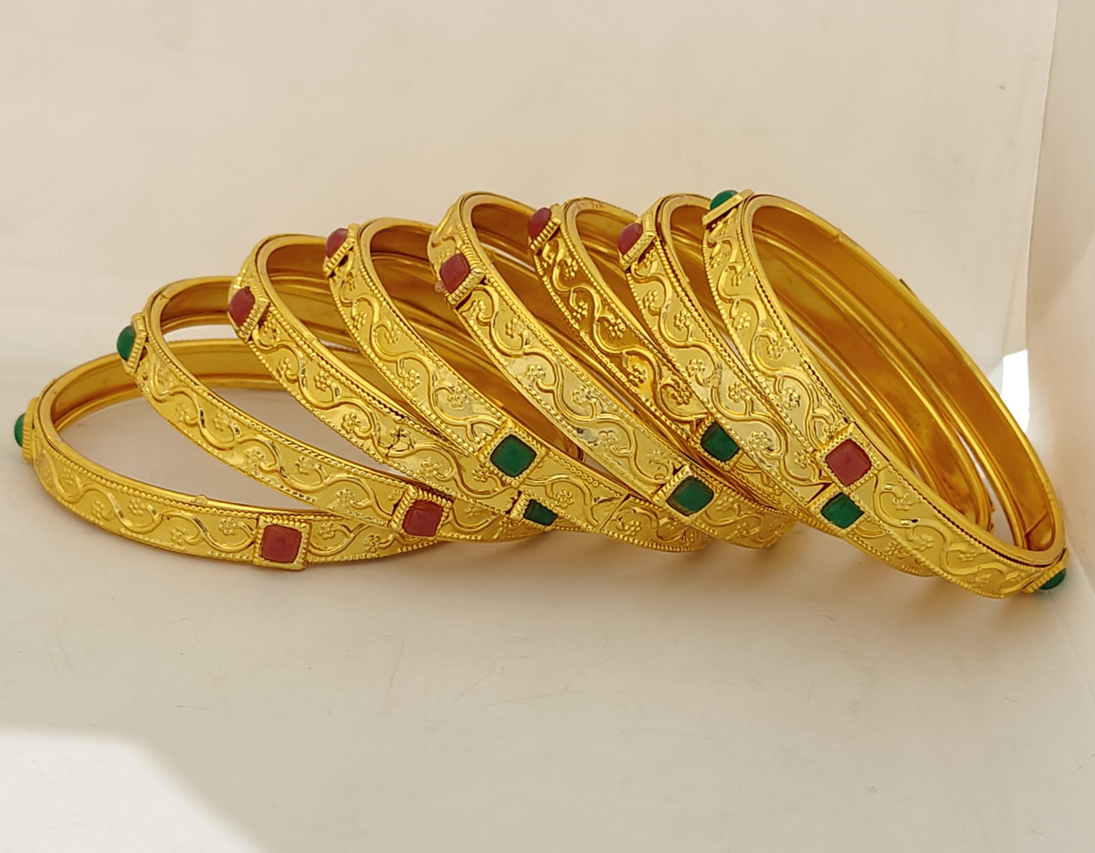 Jewels Kafe Gold Plated Bangle Set (Pack of 8)