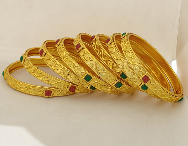 Jewels Kafe Gold Plated Bangle Set (Pack of 8)