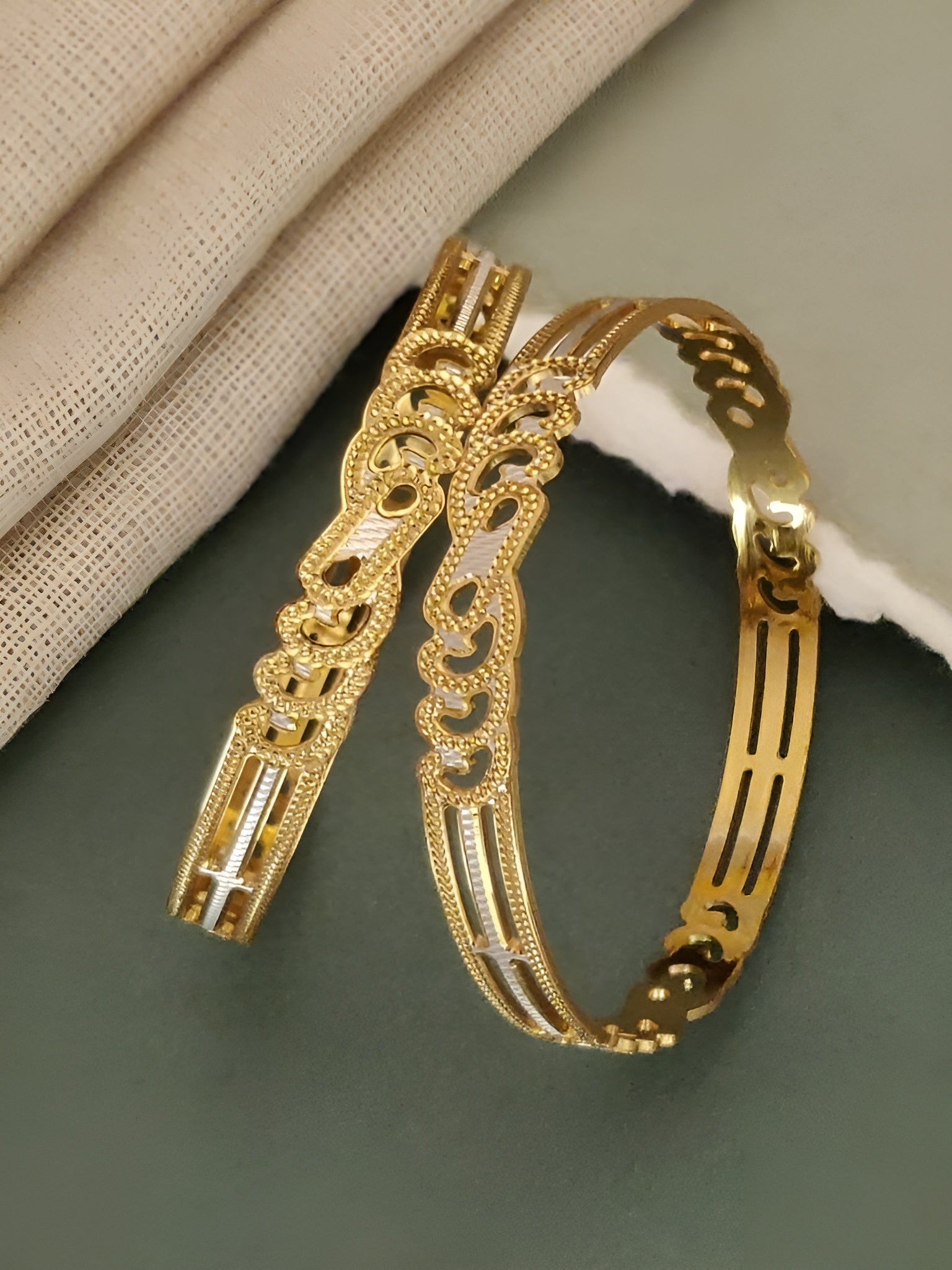 Jewels Kafe Gold Plated Bangle Set (Pack of 2) 2.10 Main image
