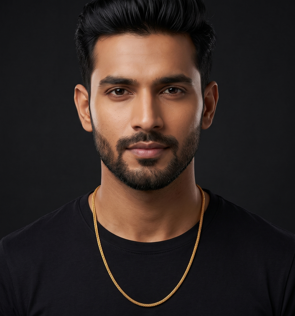 Jewels Kafe Premium Anti-Tarnish Golden Snake Chain for Men and Women
