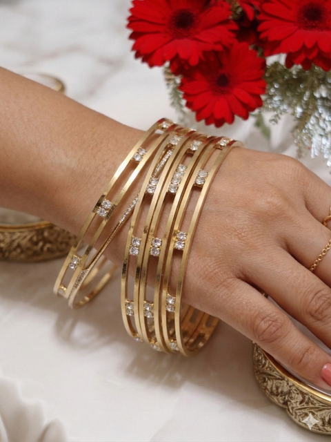 Jewels Kafe Gold Plated Bangle Set of 4