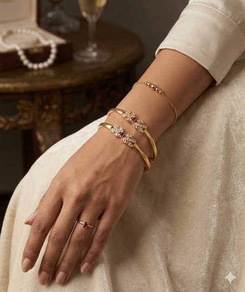 Jewels Kafe Gold Plated Bangle Set of 2