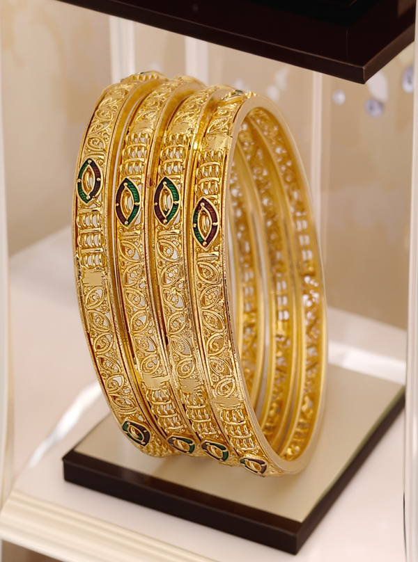 Jewels Kafe Gold Plated Bangle Set (Pack of 4)