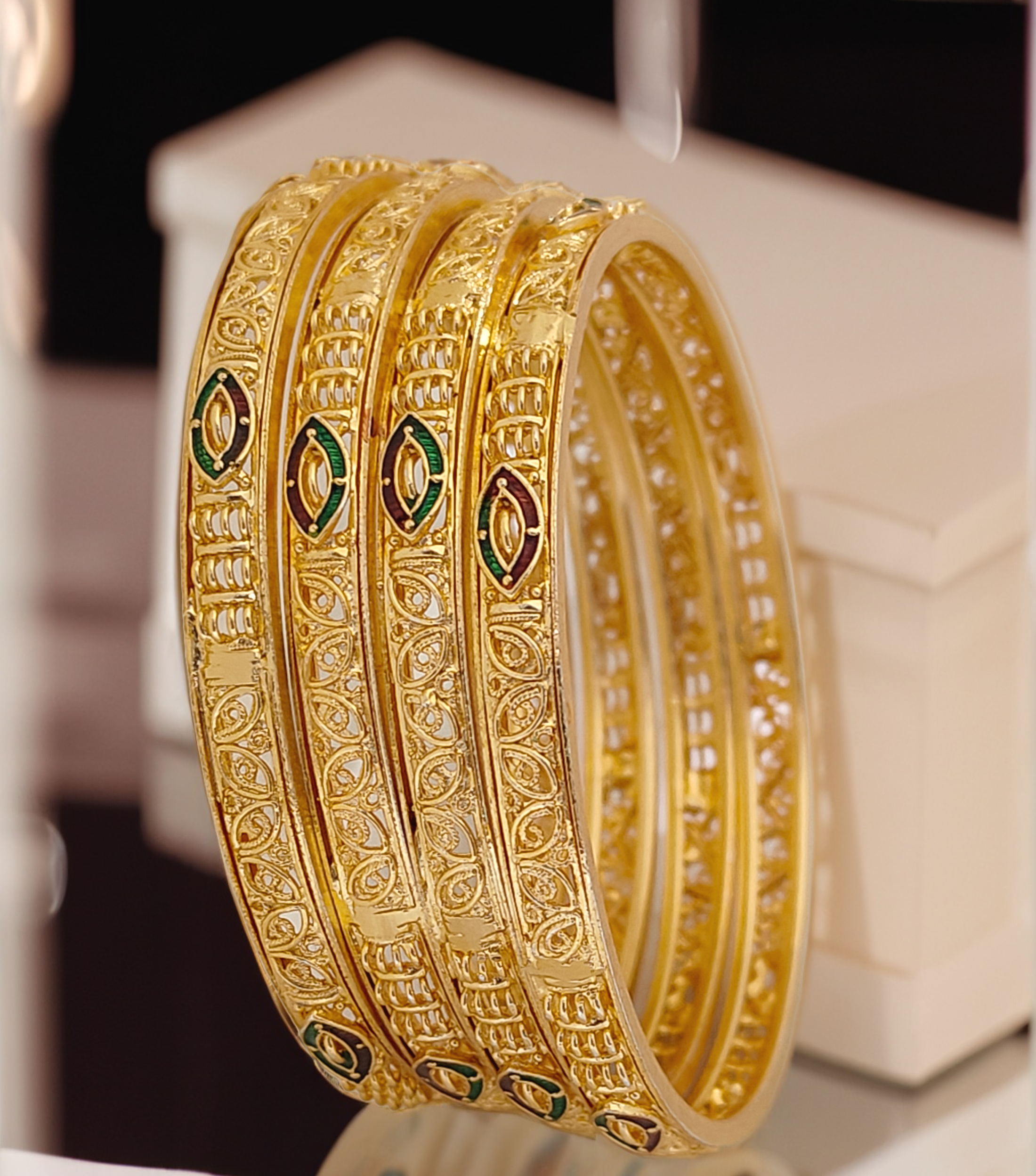 Jewels Kafe Gold Plated Bangle Set (Pack of 4)