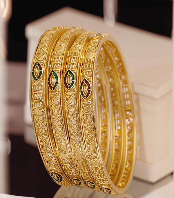 Jewels Kafe Gold Plated Bangle Set (Pack of 4)