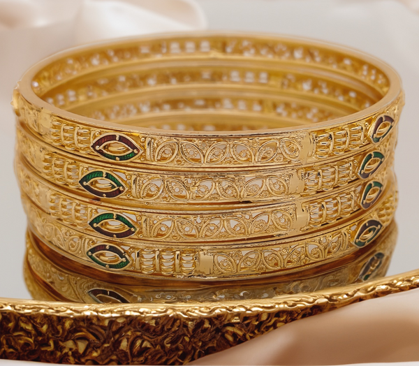 Jewels Kafe Gold Plated Bangle Set (Pack of 4)