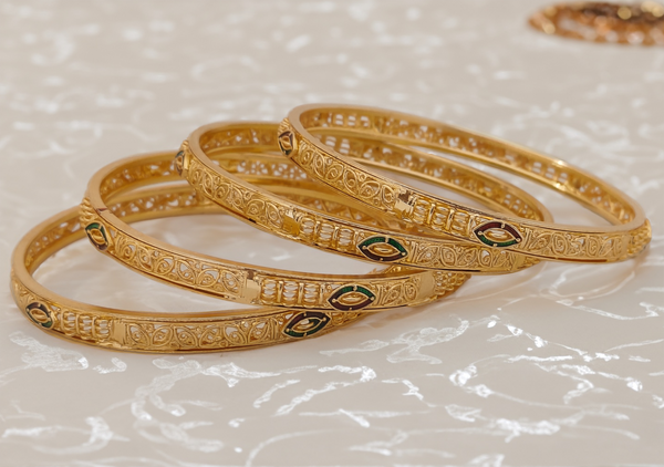 Jewels Kafe Gold Plated Bangle Set (Pack of 4)