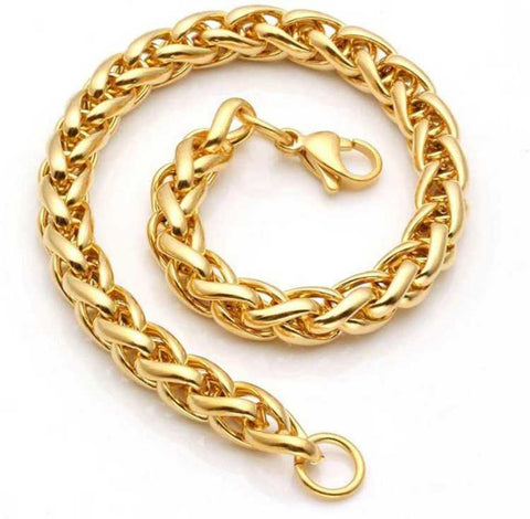 Jewels Kafe Trending Gold Plated Men's Chain & Bracelet Combo Jewels Kafe